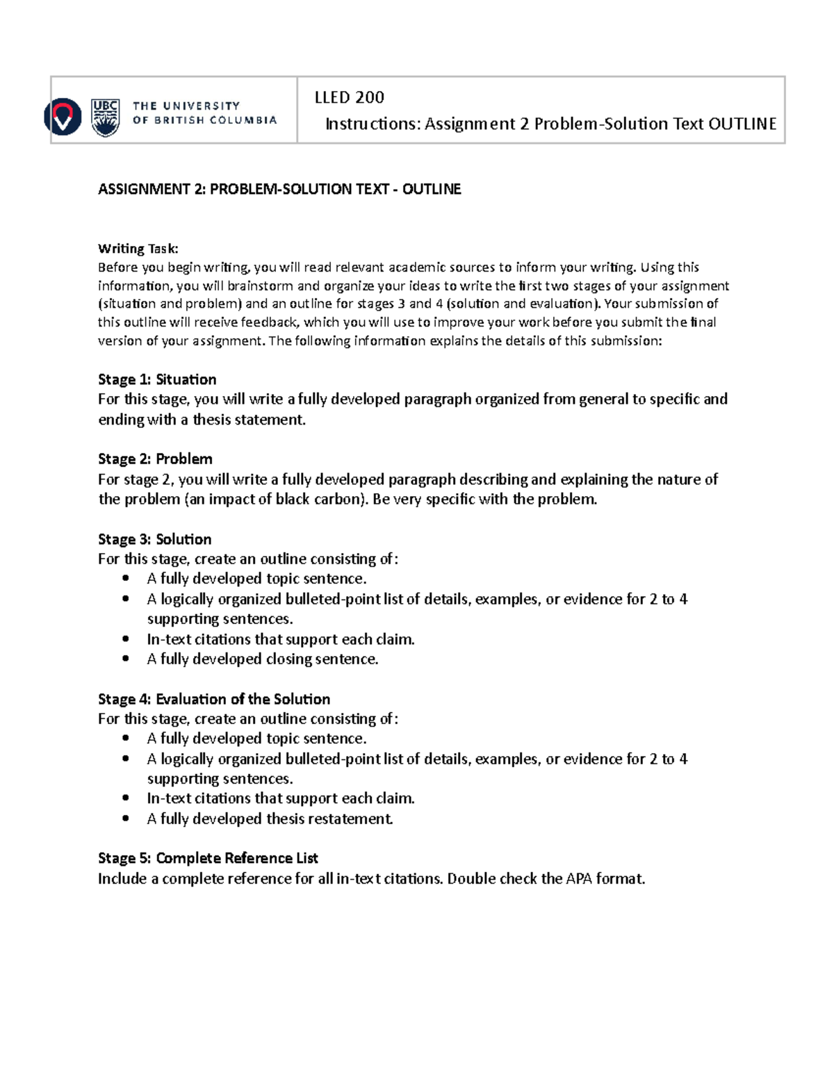 LLED200 Assignment 2 PS Outline - LLED 200 Instructions: Assignment 2 ...