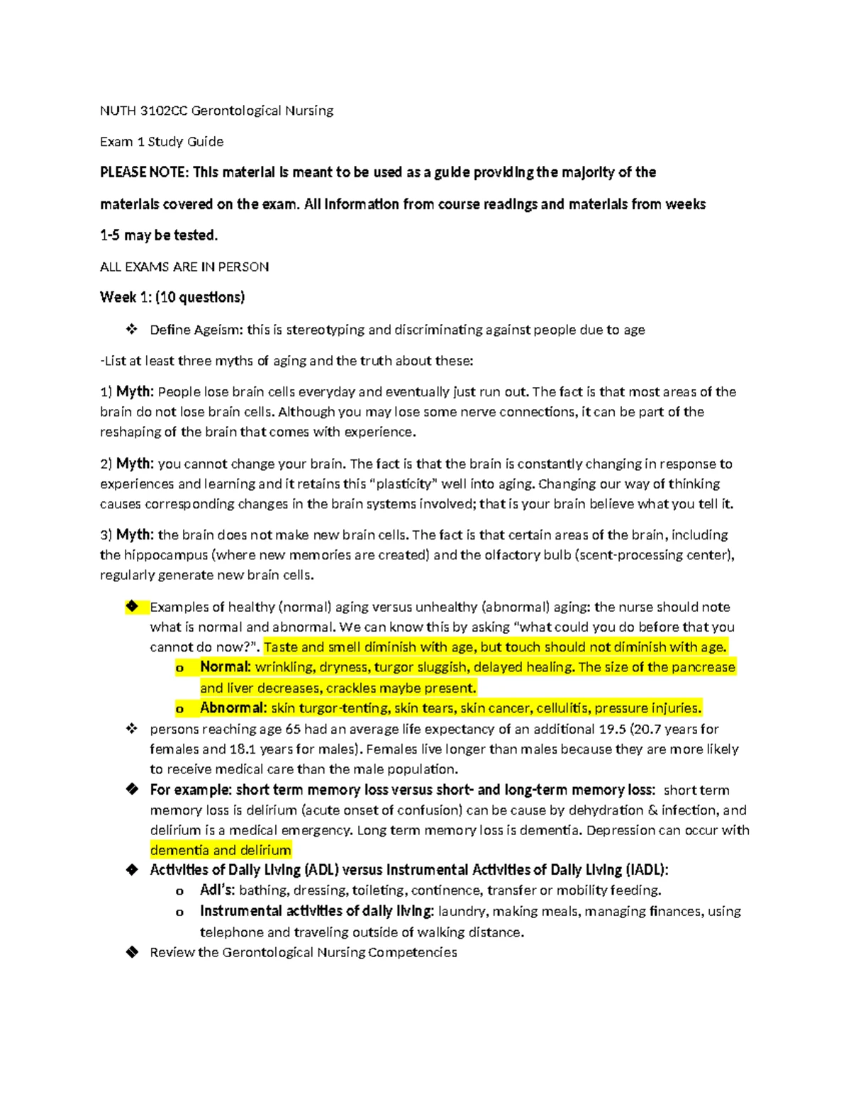 Nutrition Health and Wellness Exam 1 Blueprint Study Guide - Studocu