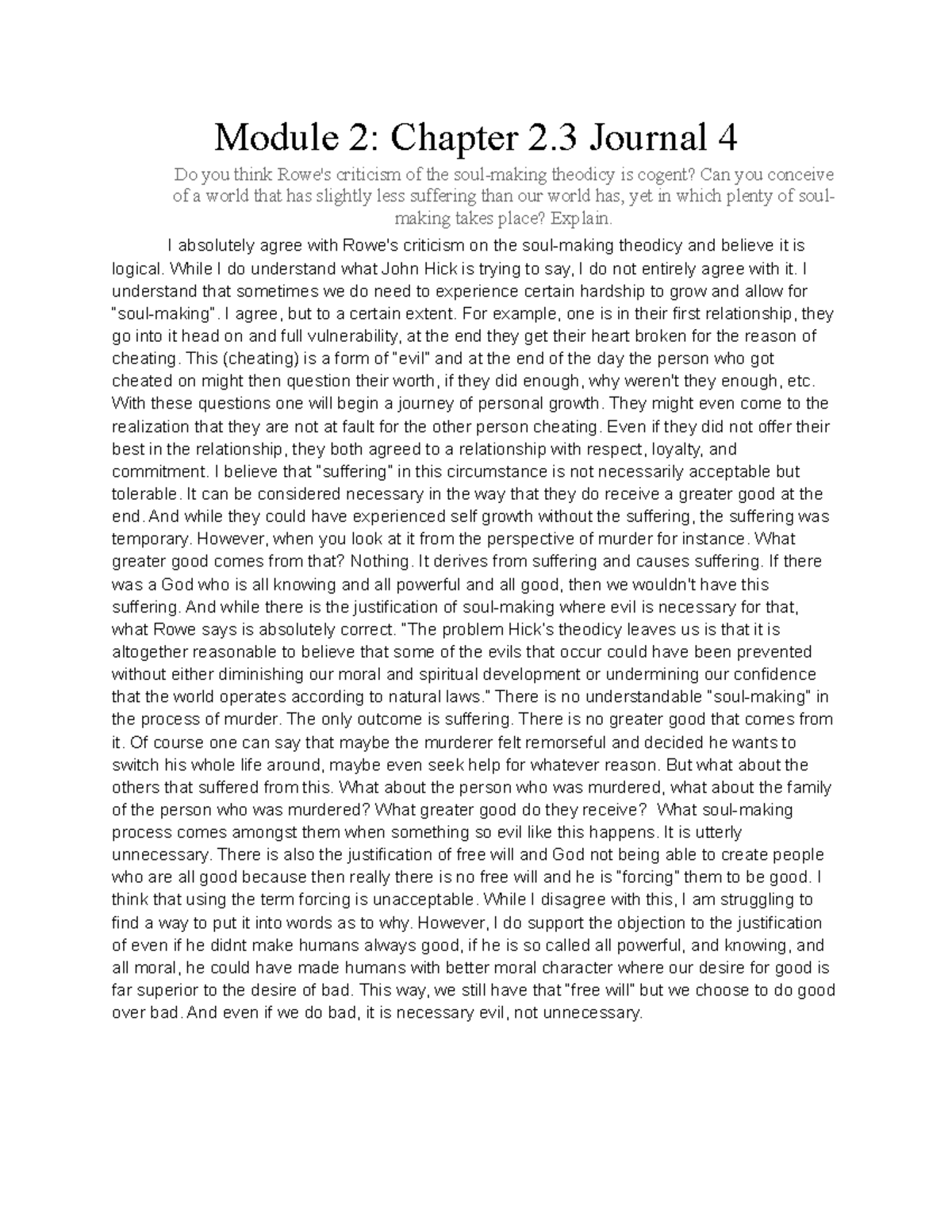 Module 2 Journal 4 Chapter 2 - Module 2: Chapter 2 Journal 4 Do you ...