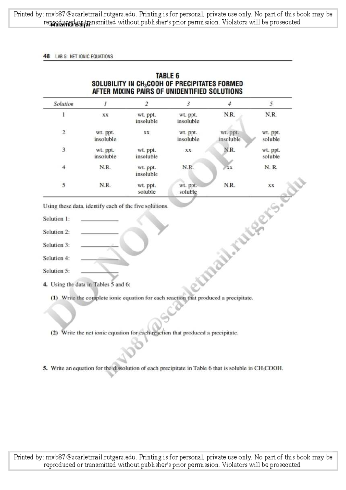 Lab 5: Chemistry Lab Report - First Page - Studocu
