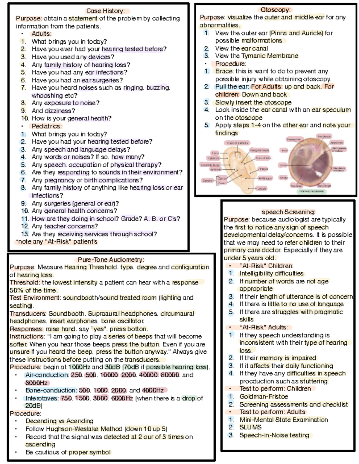 Otoscopy & Audiometry Cheat Sheet Study Guide (Course Code: AUD101 ...