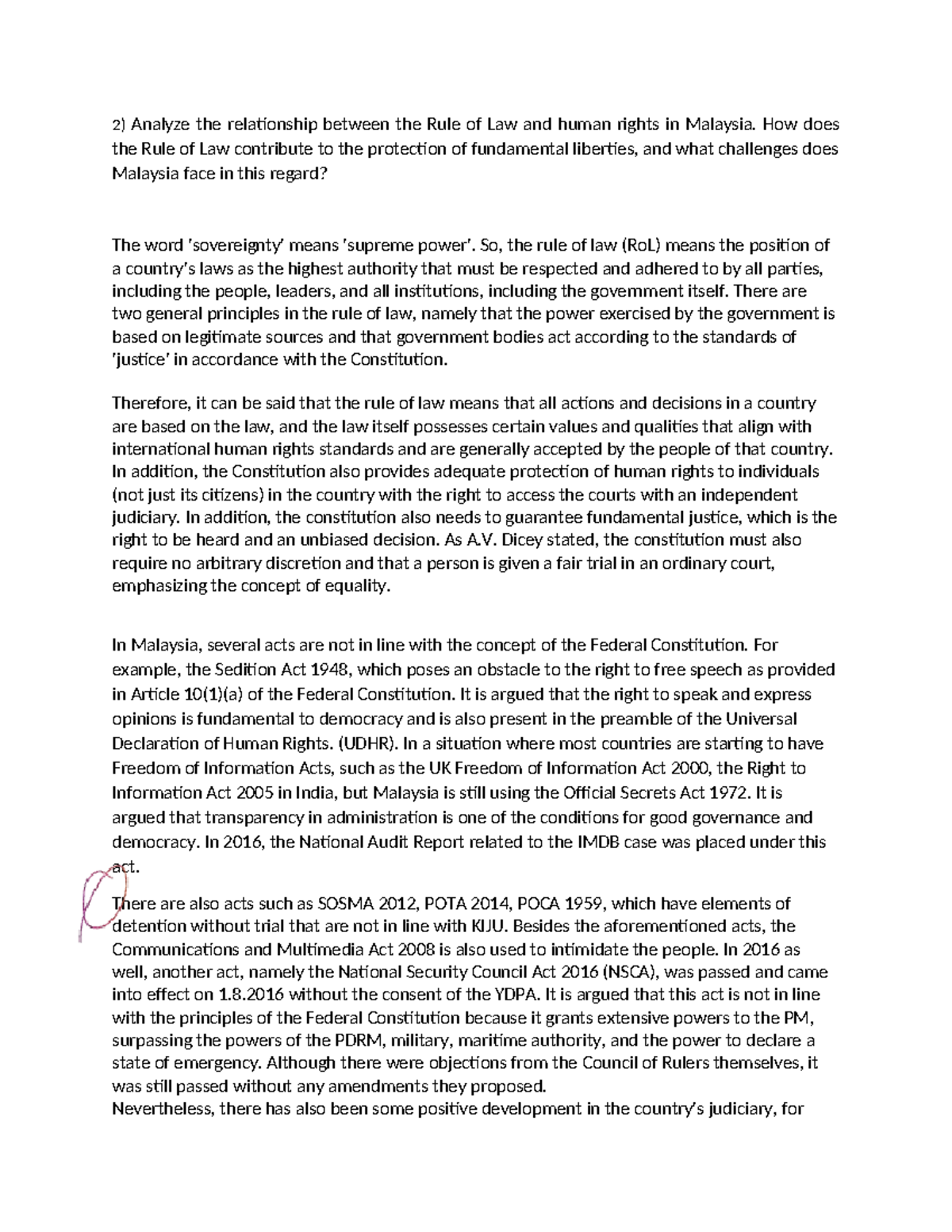 ROL 2: The Rule of Law and Human Rights in Malaysia - Challenges ...