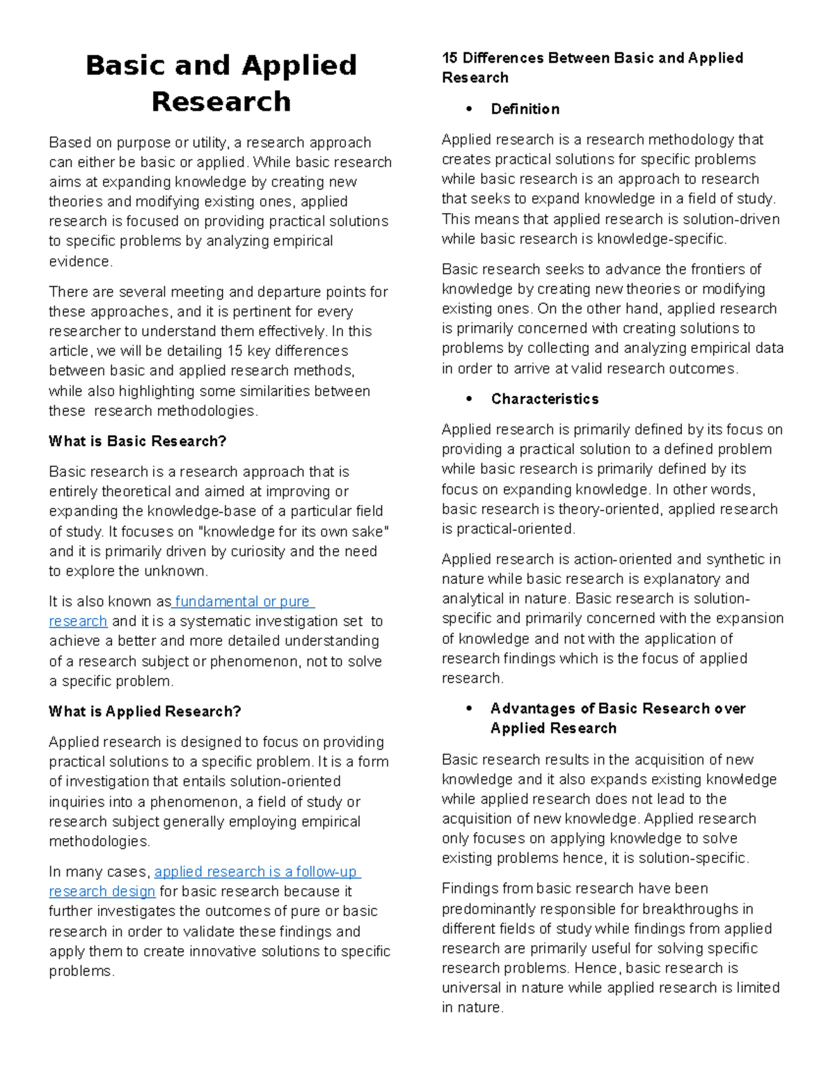 Understanding Basic and Applied Research Methods: Key Differences and ...