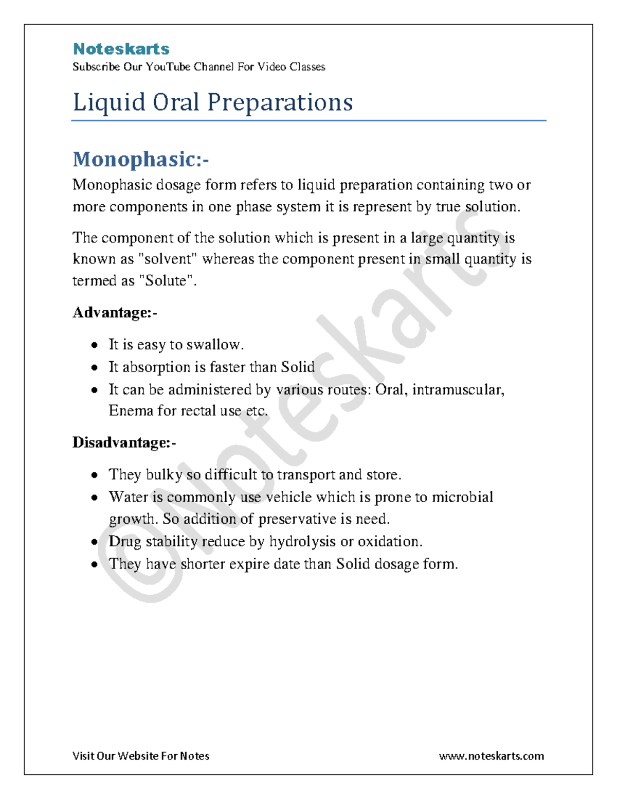 Liquid Oral Preparations: Solutions, Syrups, Elixirs & Suspensions ...