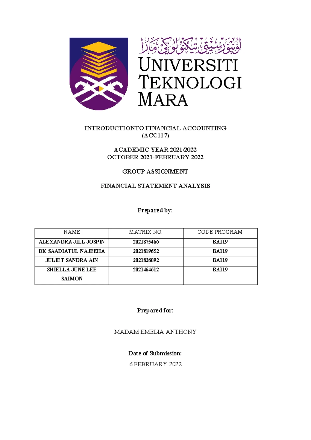 Acc117 group assignment on financial accounting for lightning business ...