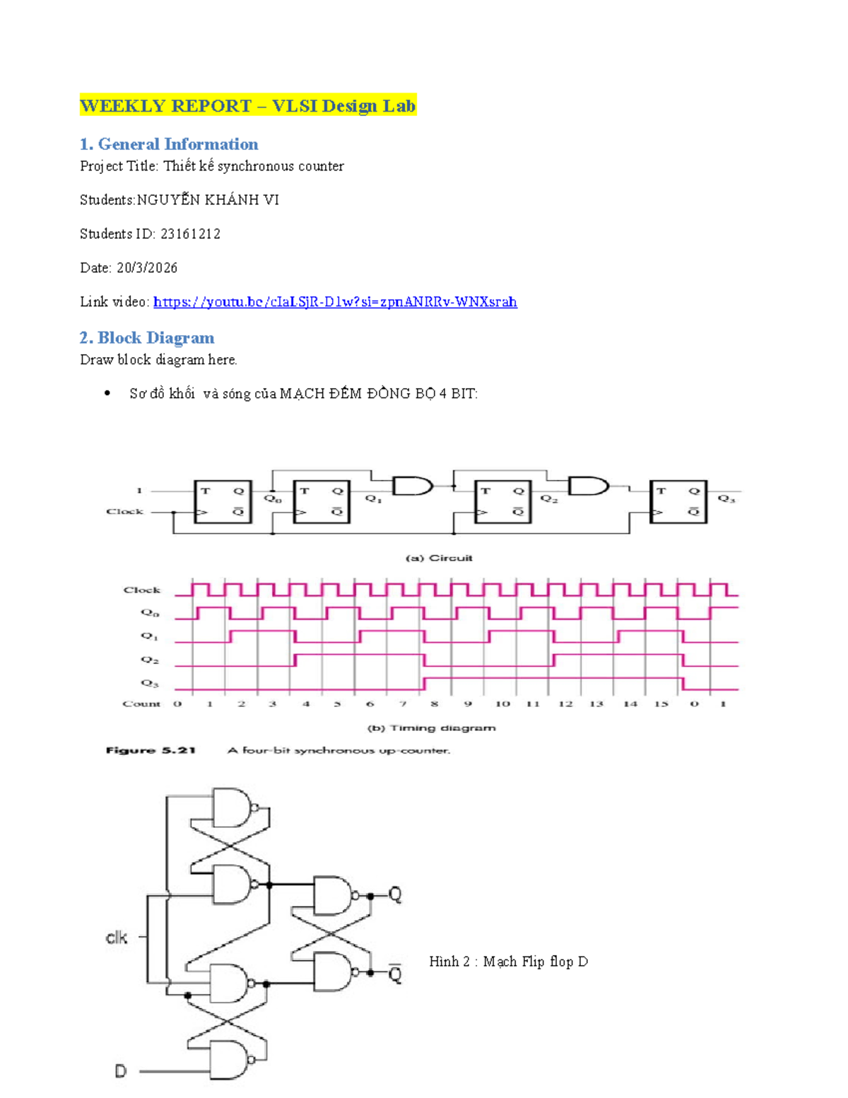 Weekly Report: VLSI Design Lab - Synchronous Counter Analysis - Studocu
