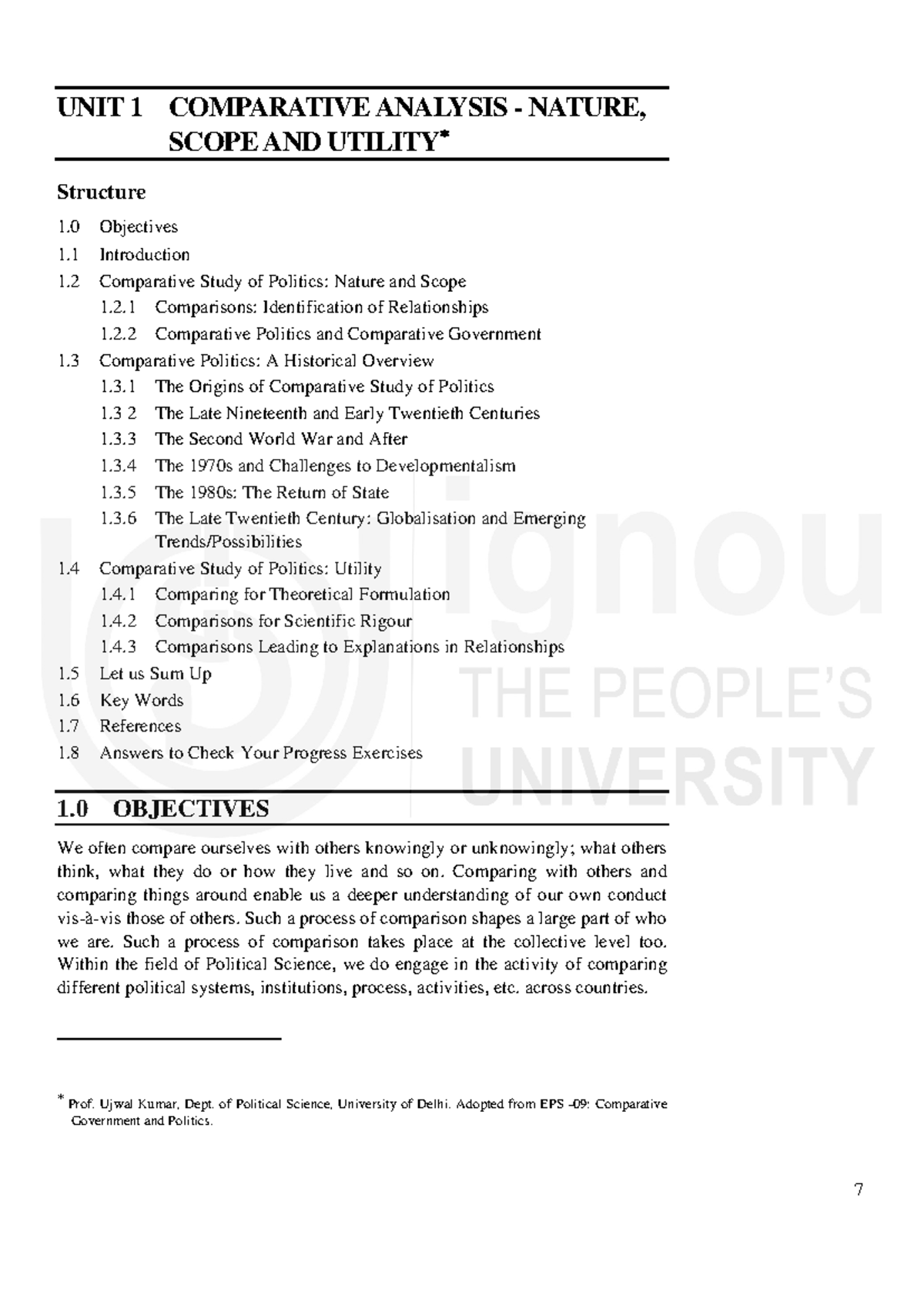 Unit-1 Comparative Analysis- Nature, Scope and Utility - 7 Comparative ...