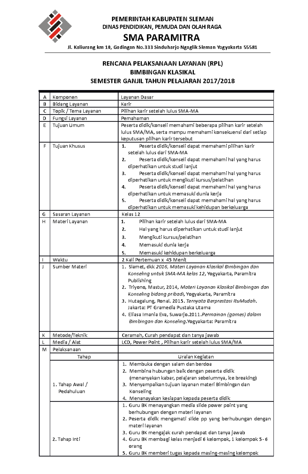 RPL Karir After SMA-MA Graduates: Options and Guidance (Genap) - Studocu
