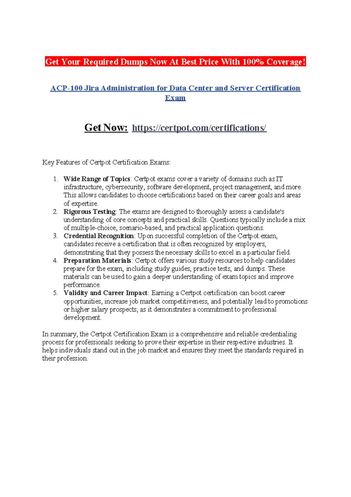 ACP-100 Jira Administration for Data Center and Server Certification ...