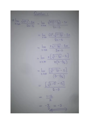 MAT1512 Final Assessment 1 Solutions and Explanations 2024 - Studocu