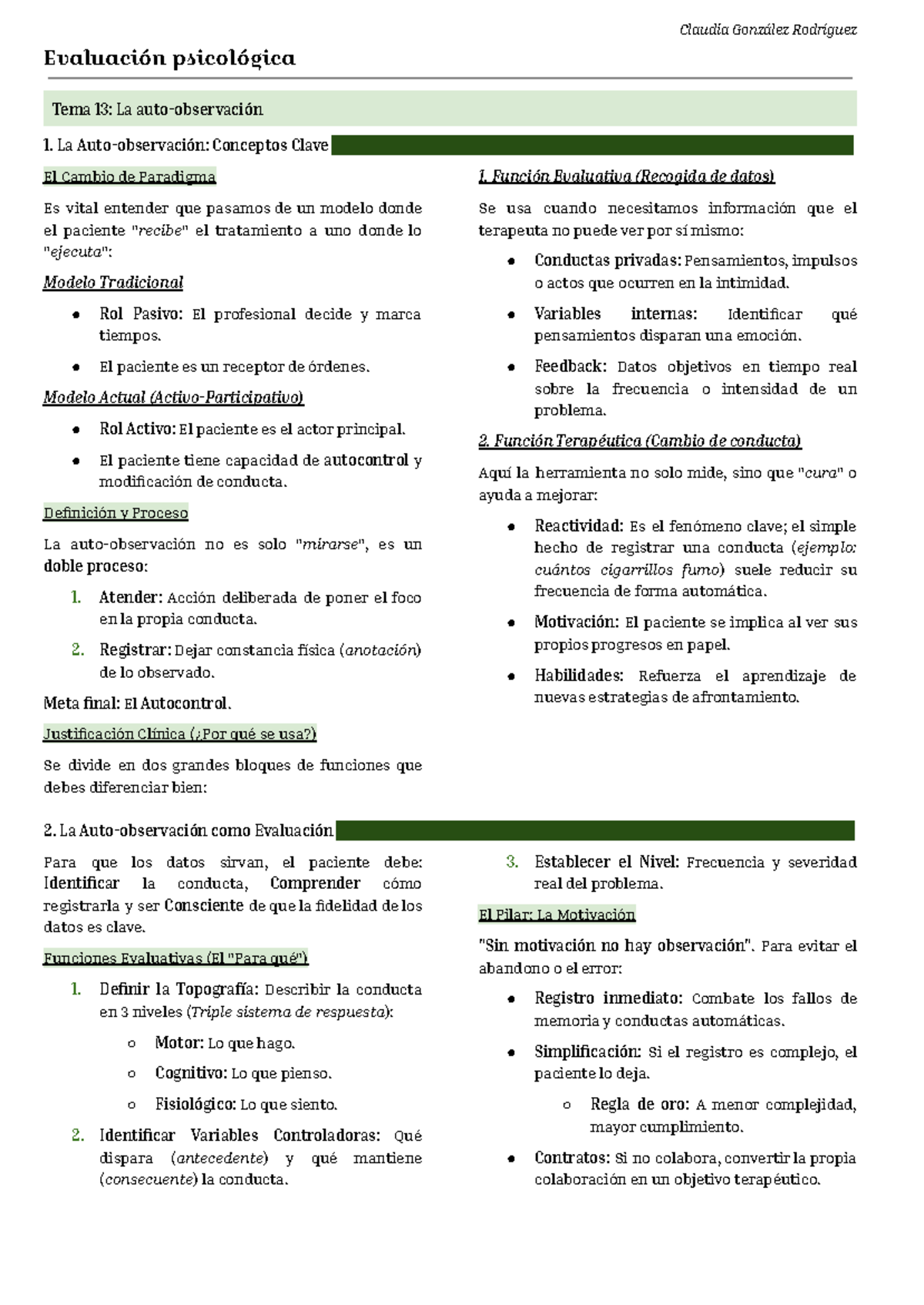 Resumen Tema 13: Evaluación Psicológica y Cambio de Paradigma - Studocu