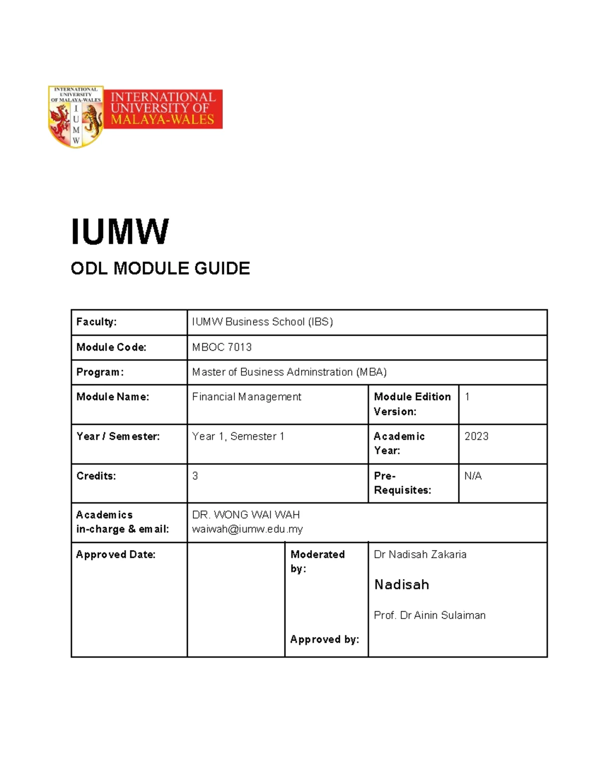 MBOC 7013 - Assignment on Impact of External Factors on Financial ...