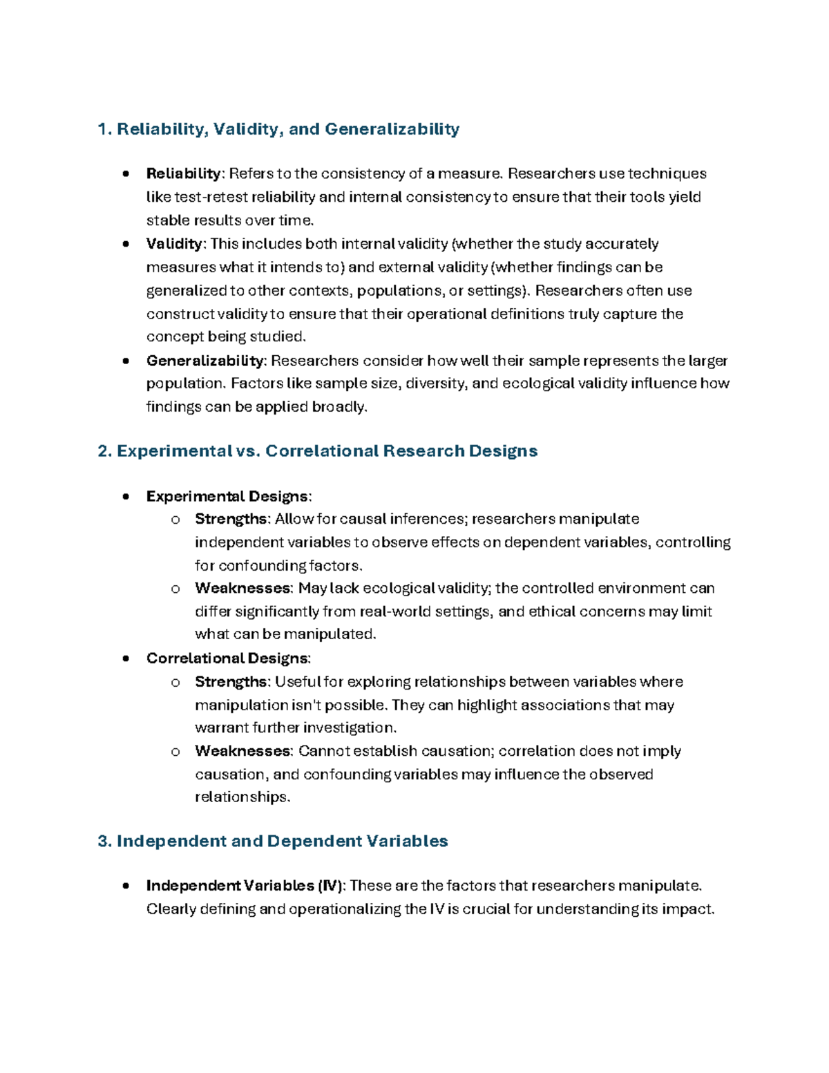 PSYC 100 Quiz 1: Key Concepts in Psychology Research and Ethics - Studocu