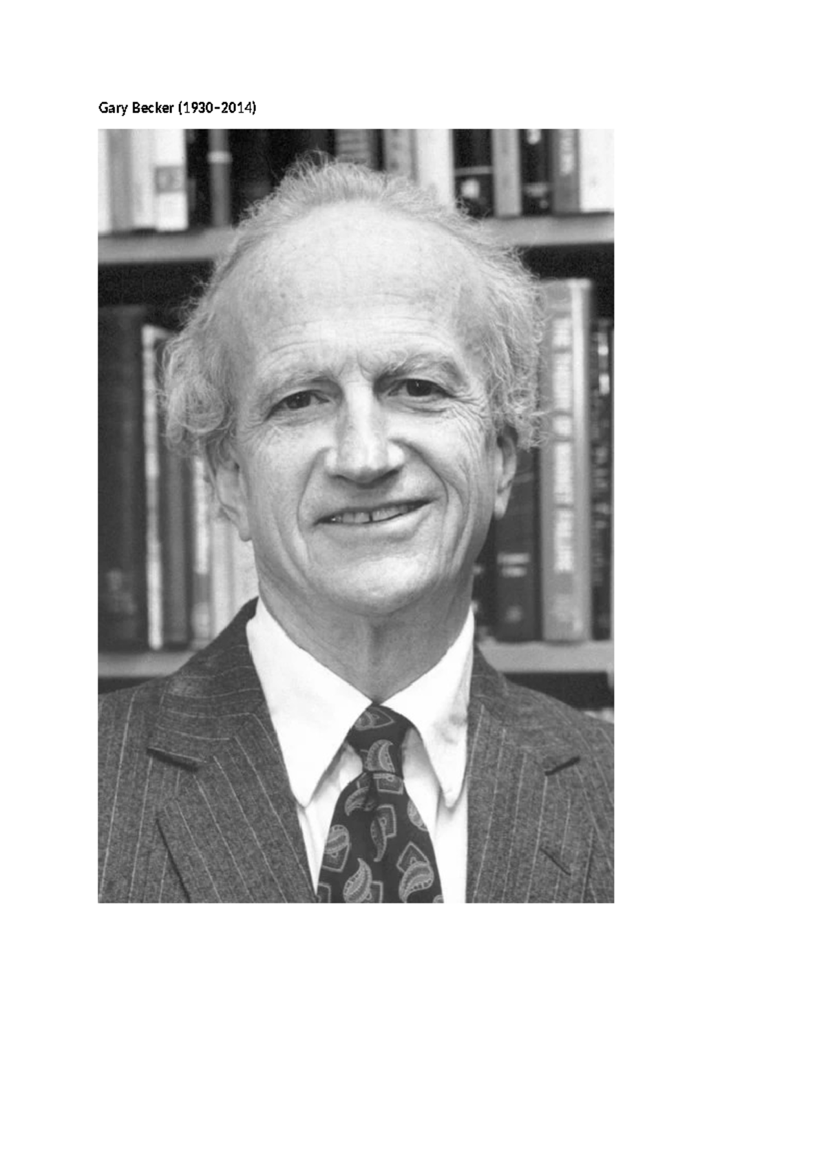 Gary Becker: Economisch Imperialisme en Sociale Keuzes - Studeersnel