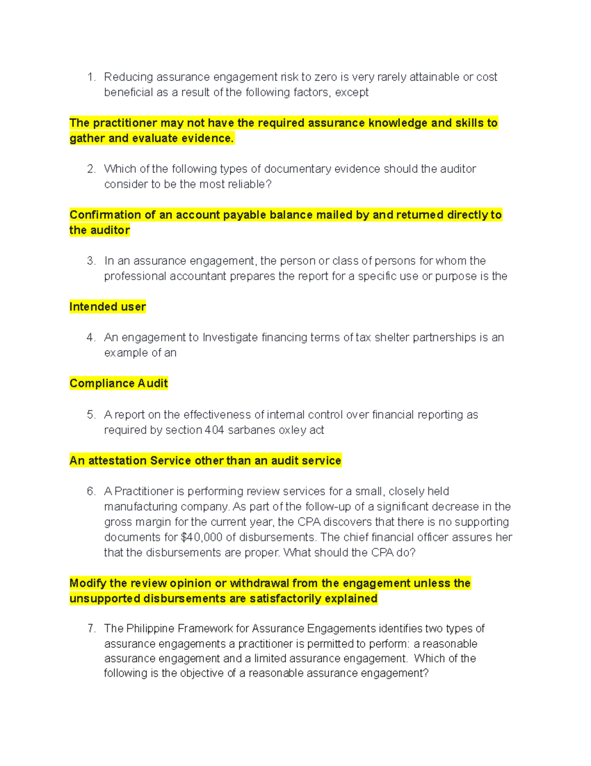Lecture Notes on Auditing Principles (AUD 101) - Studocu