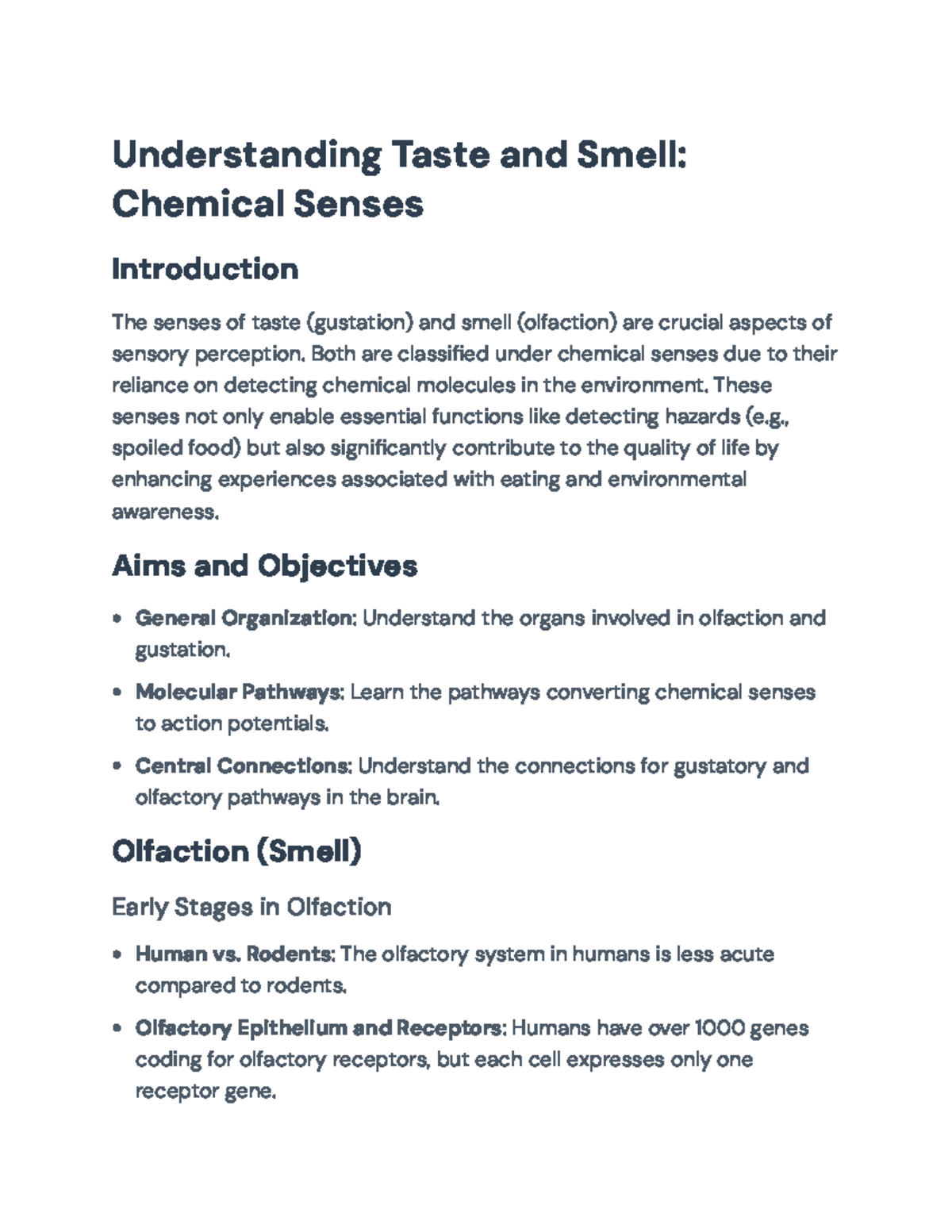 Understanding the Chemical Senses: Taste and Smell Mechanisms ...