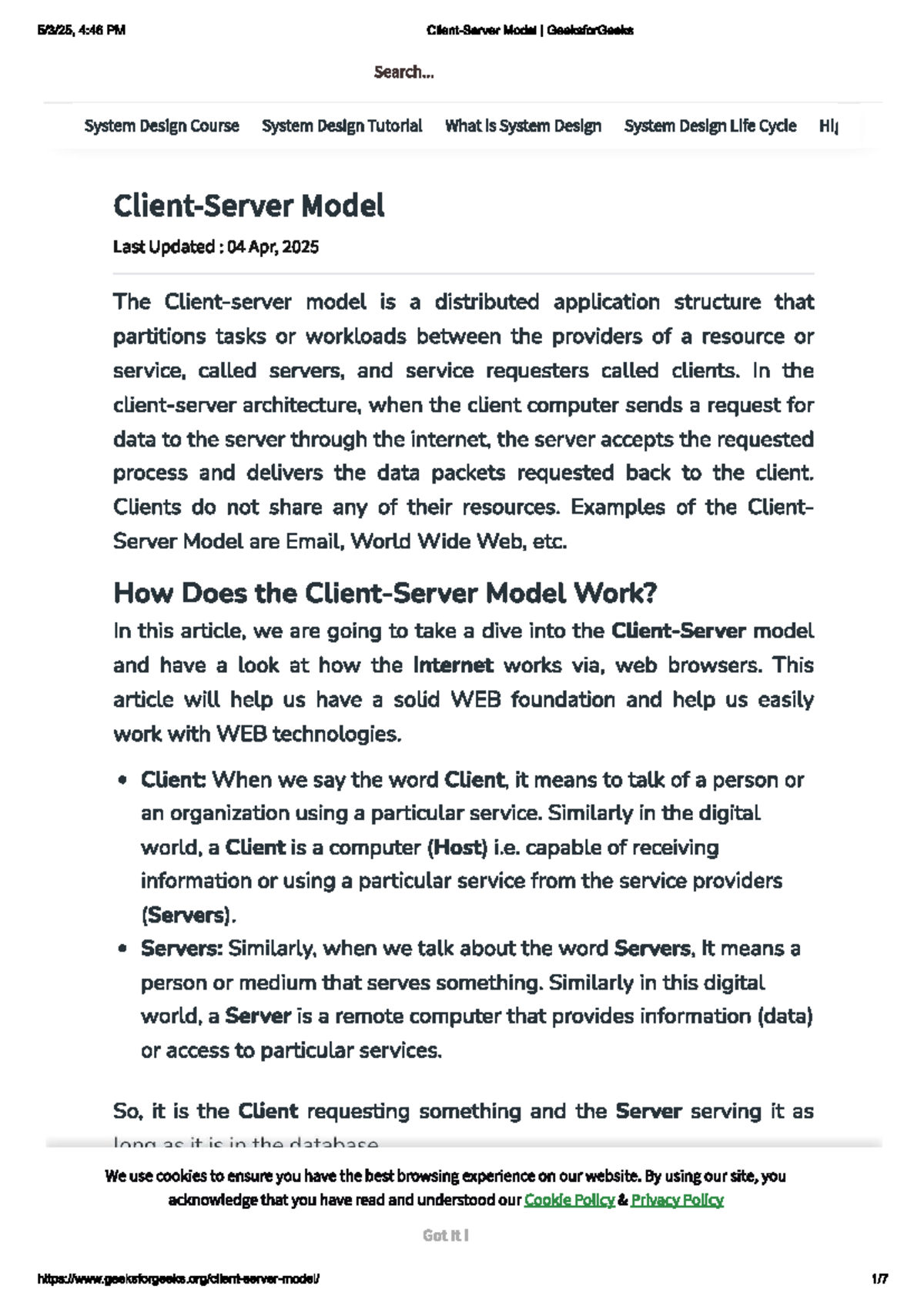 System Design Tutorial: Understanding Client-Server Model (Course Code ...