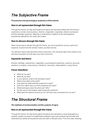 Art essay - Analyse the artistic techniques and materials utilised by ...
