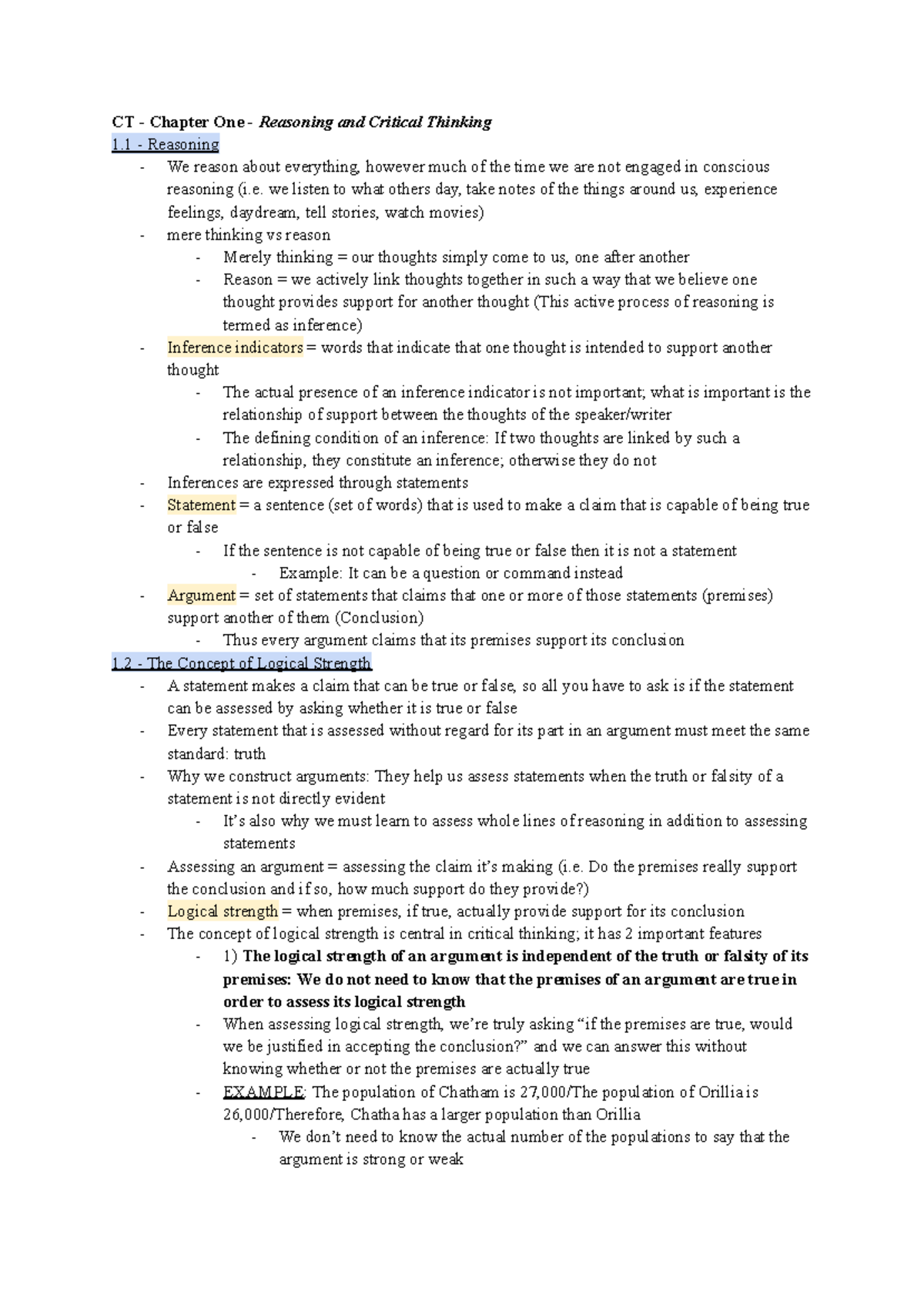 PHI1101 - Midterm 1 Review: Reasoning & Critical Thinking Insights ...