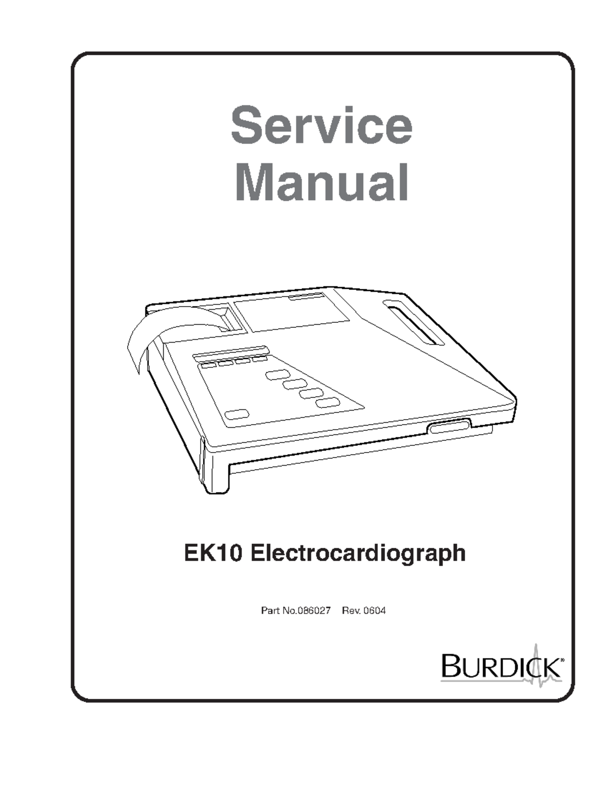 EK10 Service Manual for Burdick 92306: Maintenance & Troubleshooting Guide - Document Preview