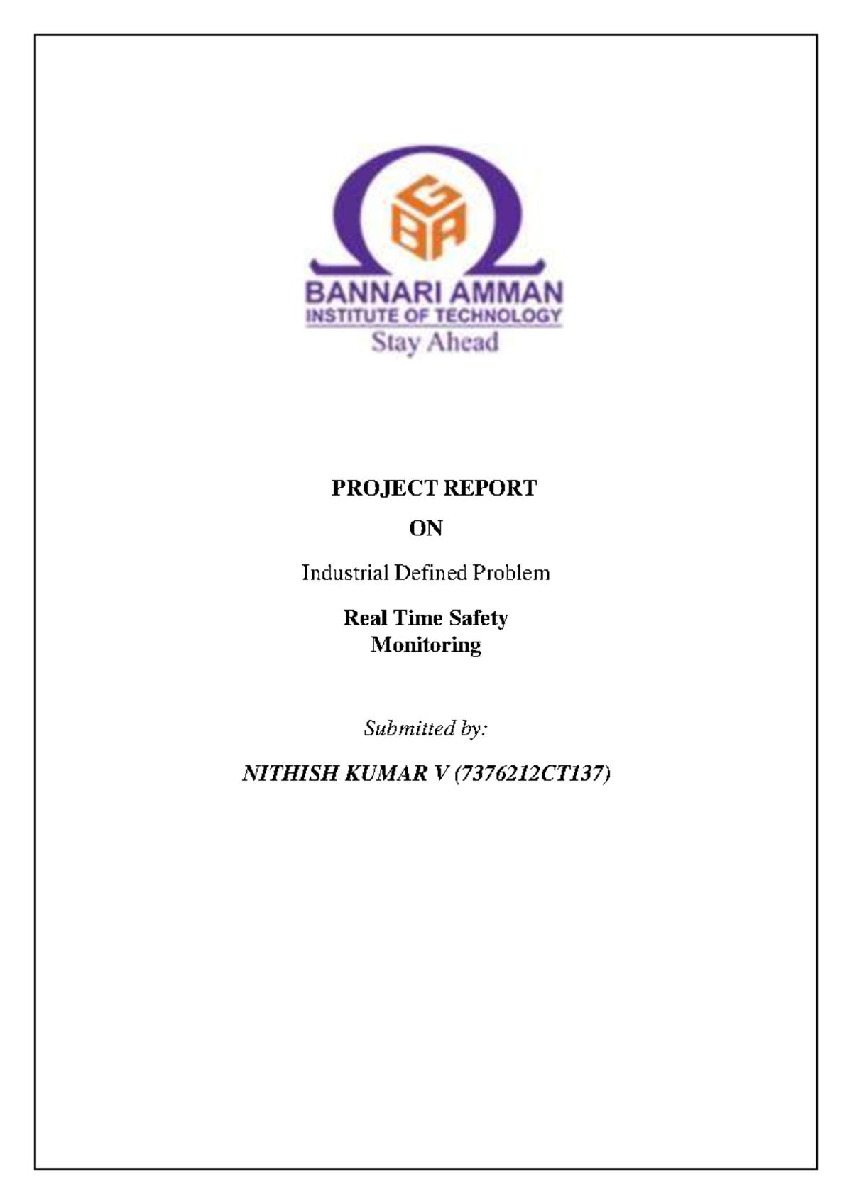 CT137 Project Report: Real-Time Safety Monitoring System Development ...
