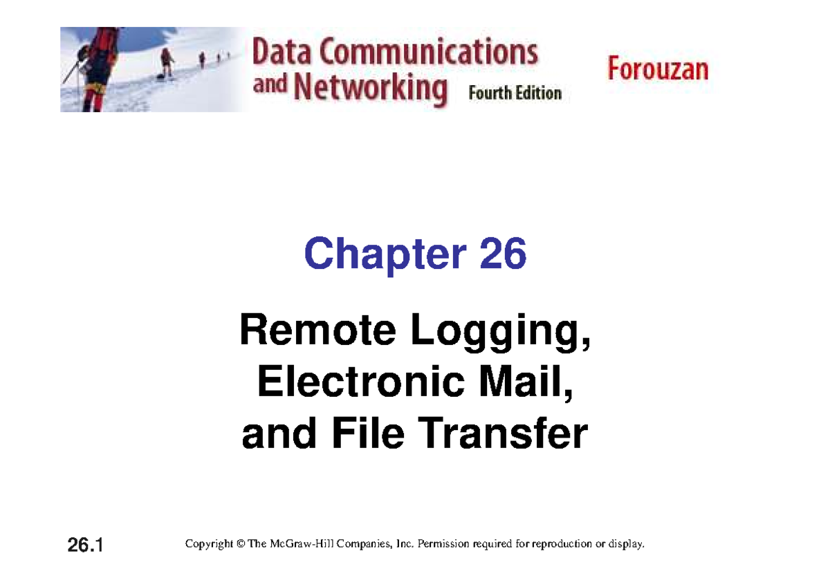 Remote Logging,Electronic Mail and File Transfer - 26 26-1 REMOTE ...