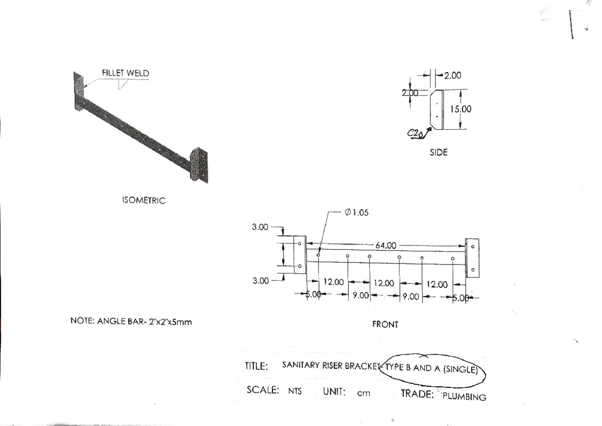 Sanitary Support Brackets - FILLET WELD 2 2 15 C20 SIDE ISOMETRIC 1 3 ...