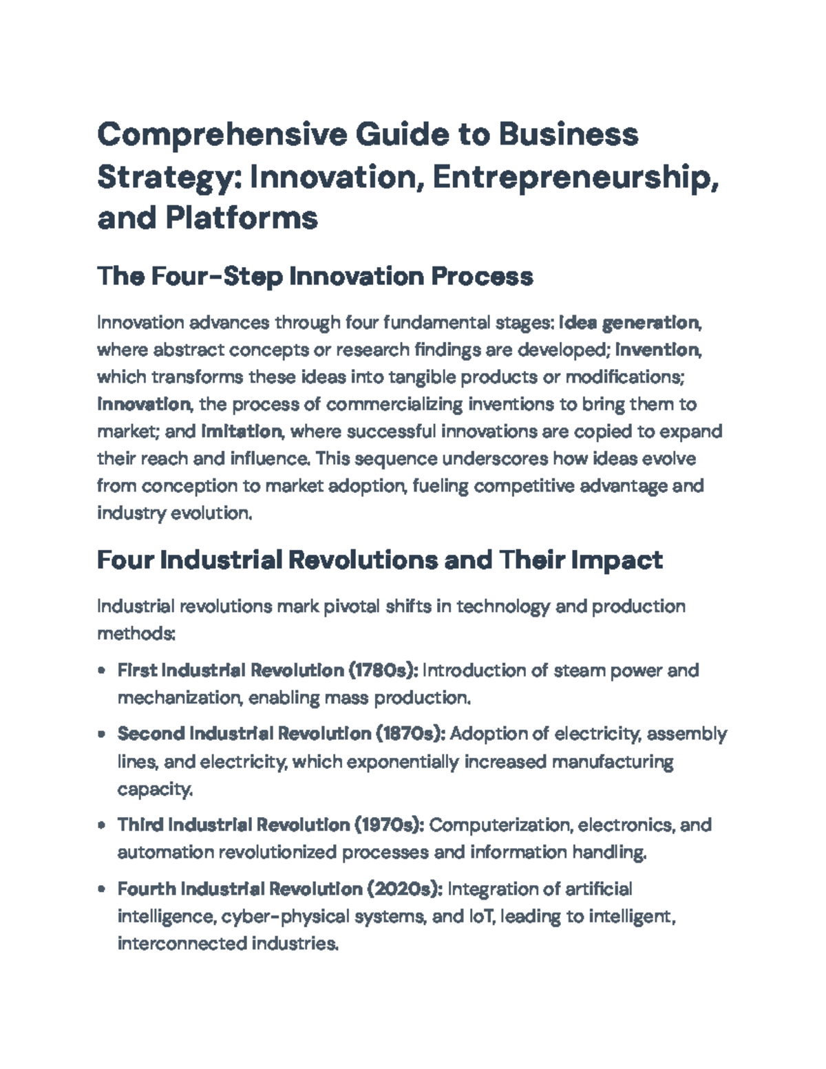 Comprehensive Guide to Business Strategy: Innovation & Entrepreneurship ...