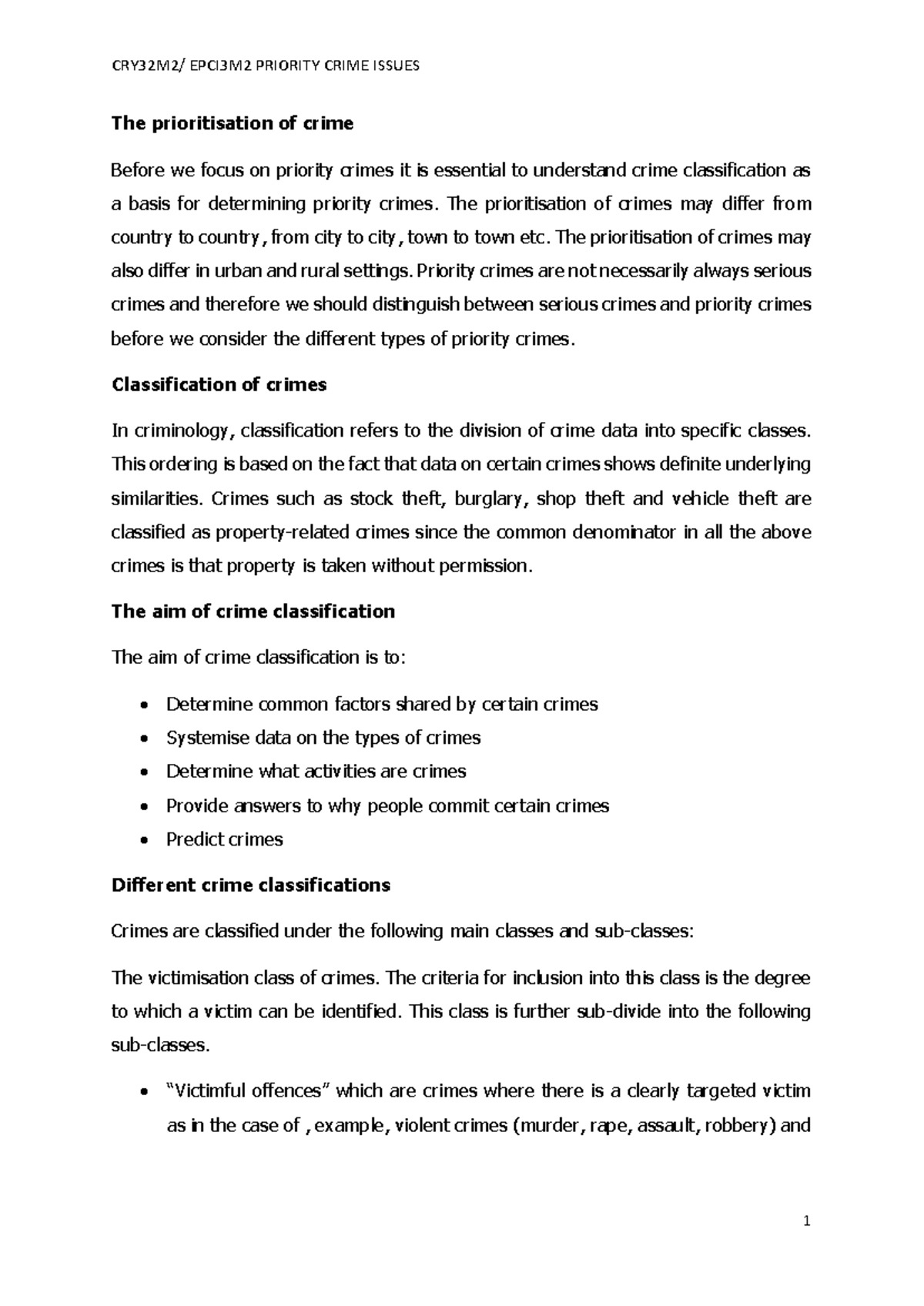 Reader - Classification of Crimes: Understanding Crime Prioritization ...