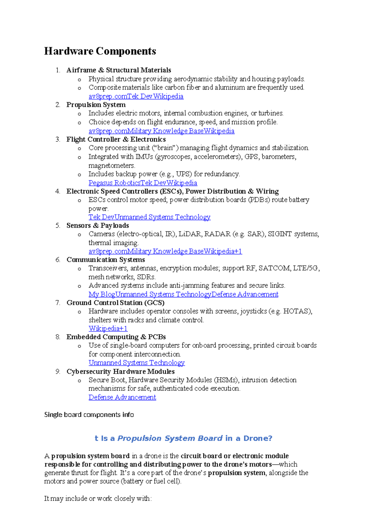 Hardware Components Overview for AV8 101: Propulsion & Flight Control ...