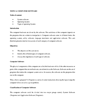 Topic 3- Classification OF Computers - TOPIC 3: CLASSIFICATION OF ...