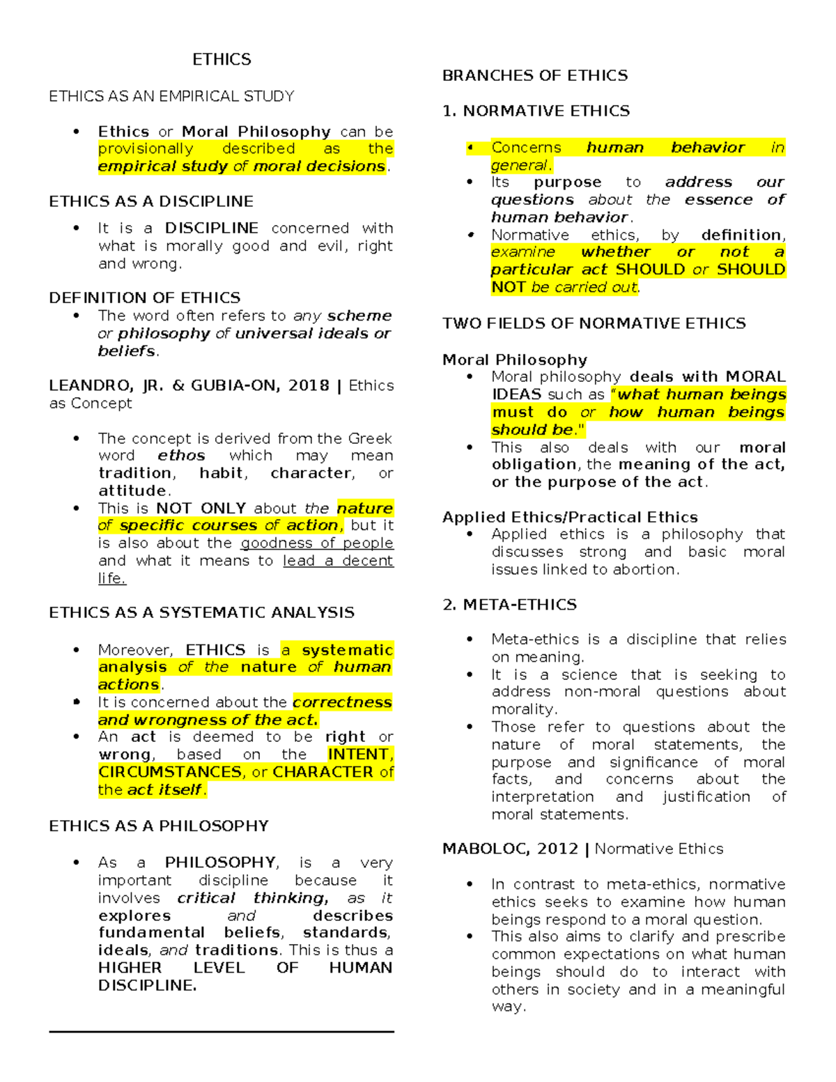 ETHICS 101: Comprehensive Notes on Moral Philosophy and Its Importance ...