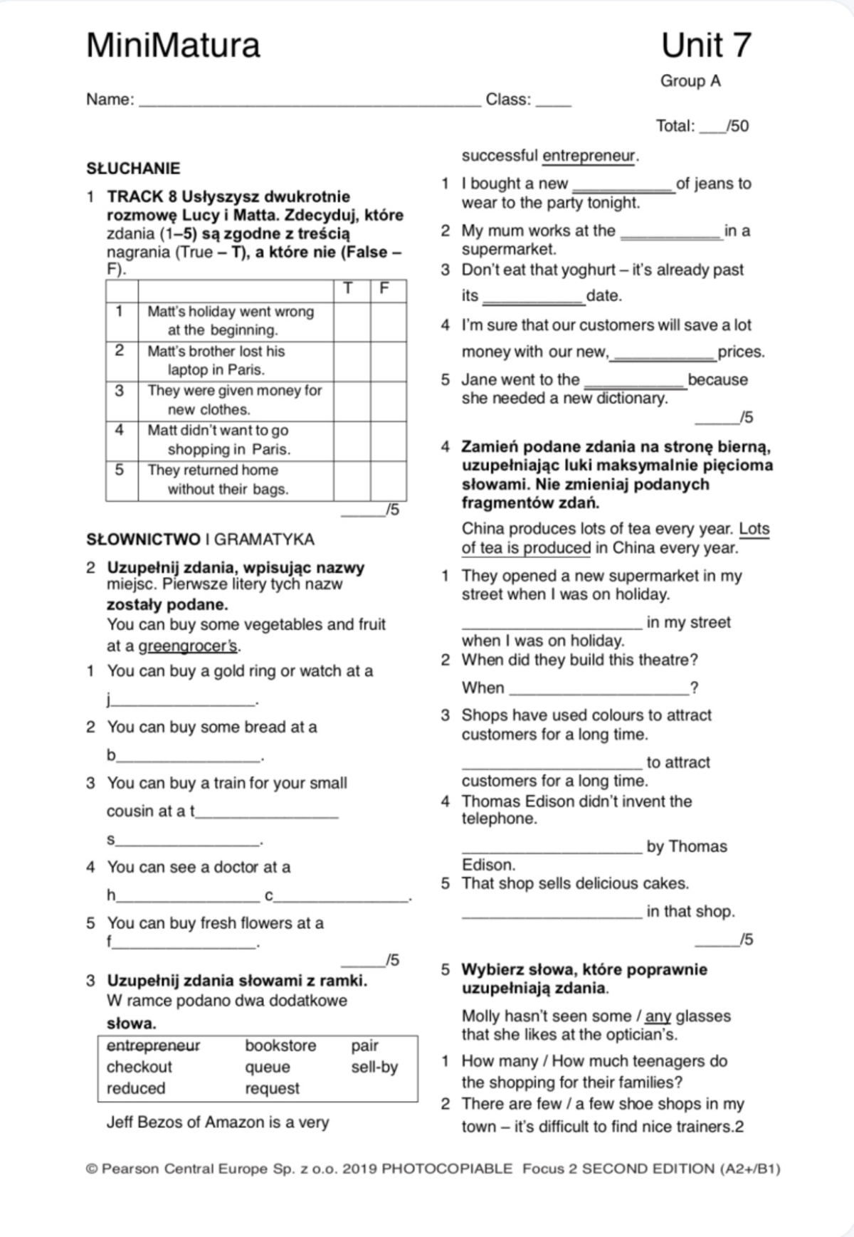 MiniMatura Unit 7 Group A Exam: Successful Entrepreneur Review - Studocu