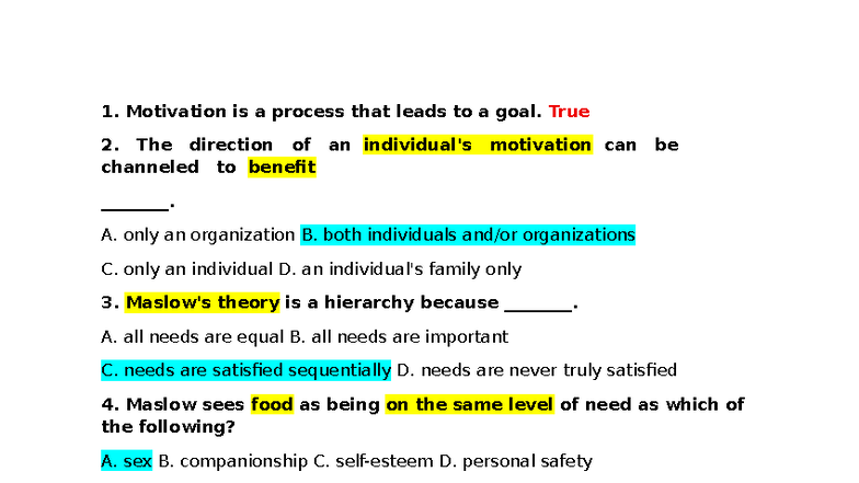 Chapter 8 - 10d: Understanding Motivation Theories and Concepts - Studocu