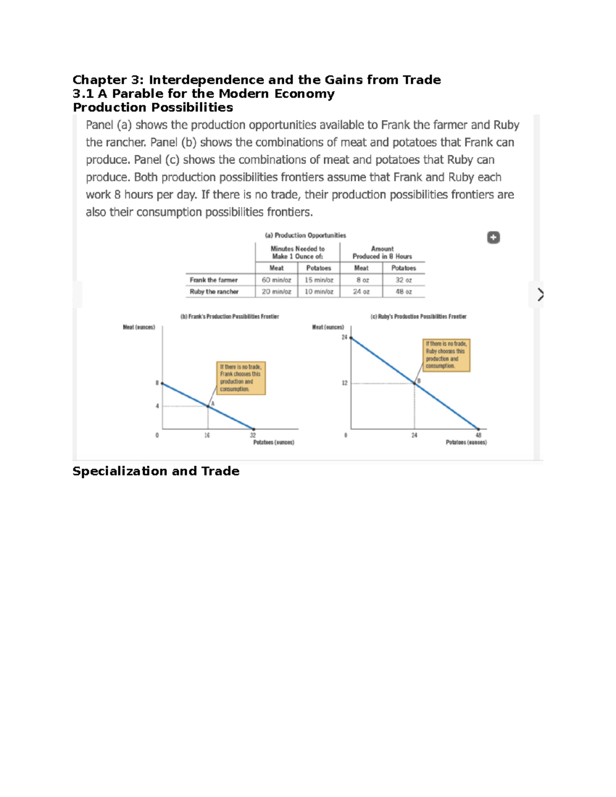 Chapter 3: Interdependence & Gains from Trade Overview (ECO 101 ...