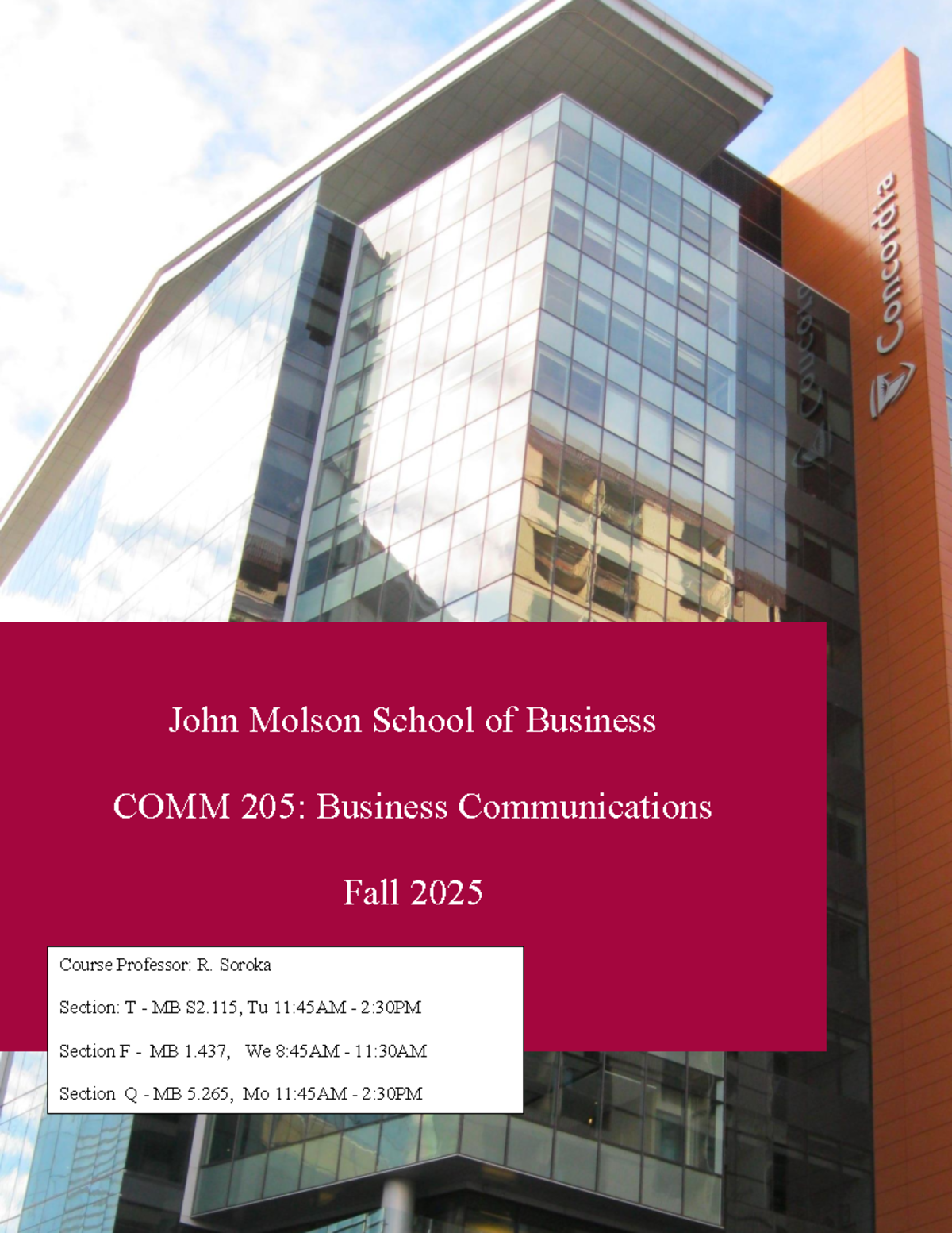 COMM 205 Course Outline: Business Communications Fall 2025 - Studocu