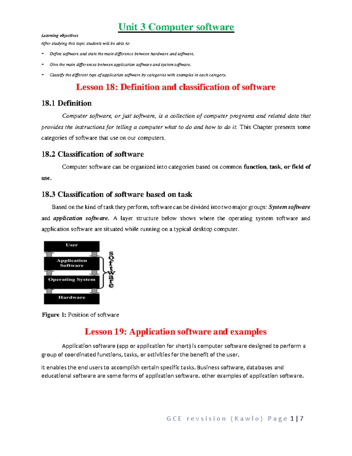 Unit 3: Classification and Types of Computer Software - Studocu