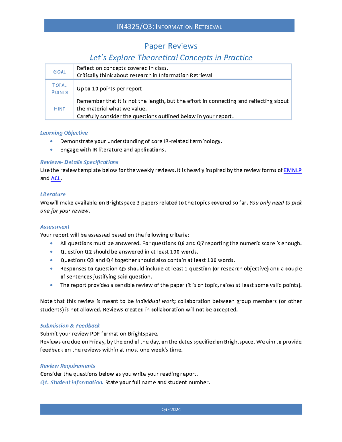 IN4325/Q3: Reading Report on Information Retrieval Paper Evaluation ...