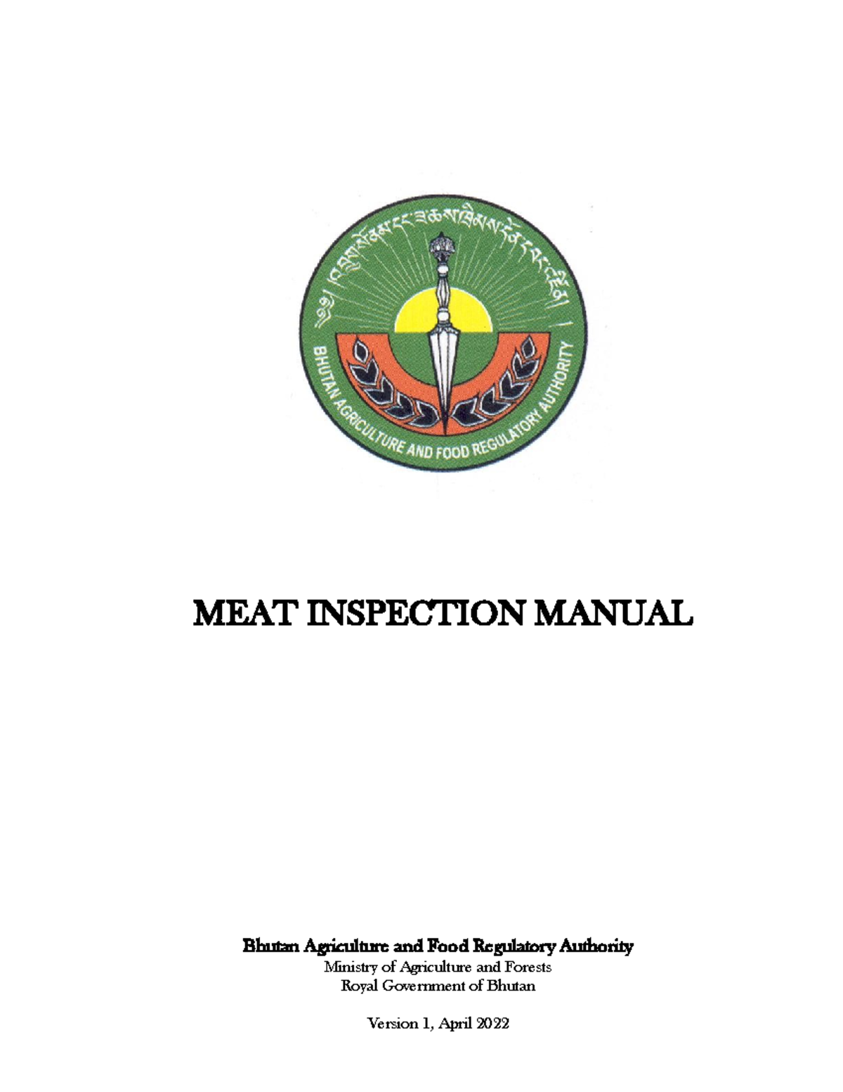 Meat-Inspection-Manual - MEAT INSPECTION MANUAL Bhutan Agriculture and ...