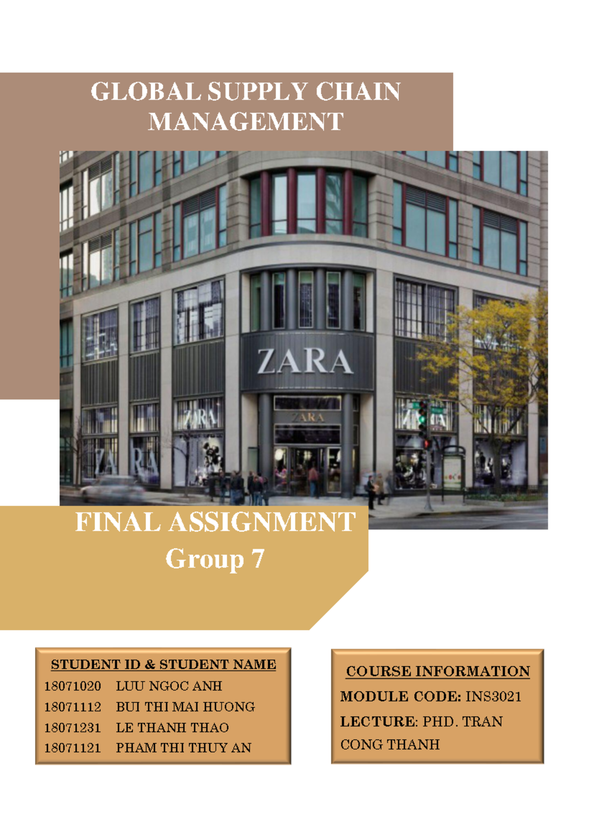Global Supply Chain Management Analysis of Zara - INS Final Assignment ...