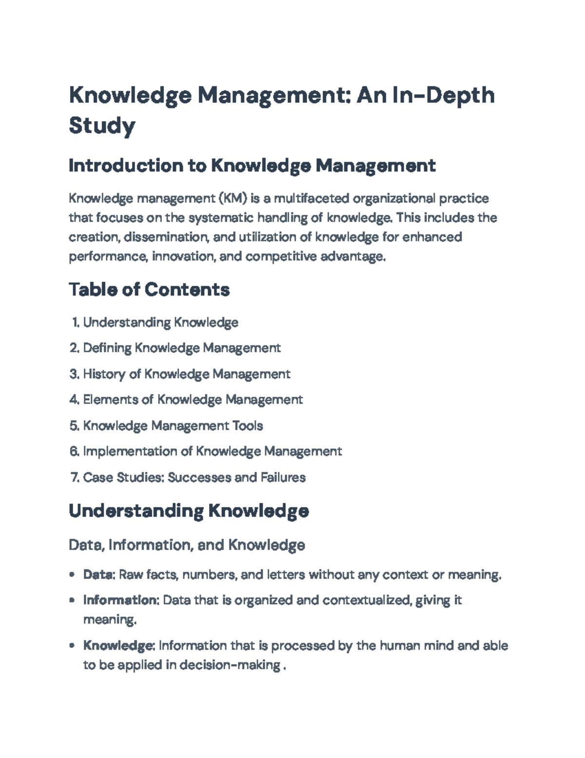 Knowledge Management (KM): Comprehensive Study and Implementation Guide ...