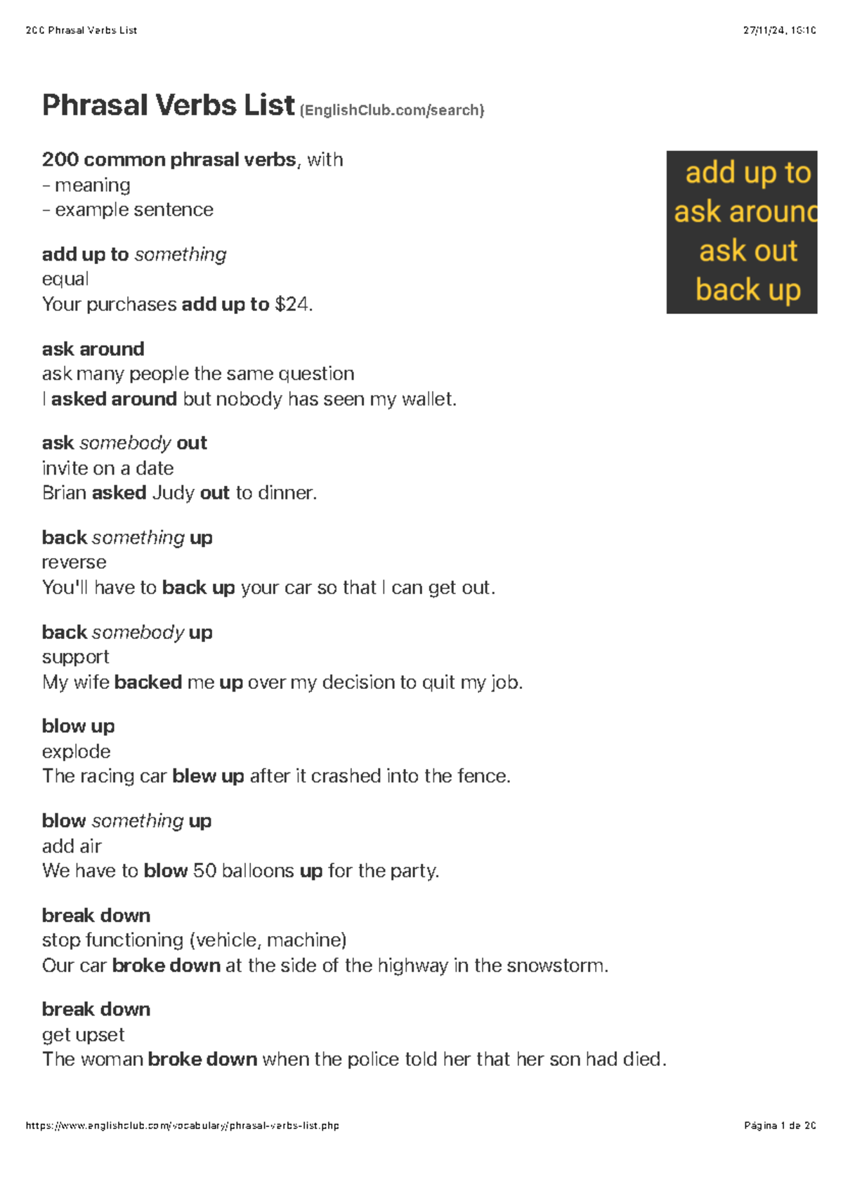 200 Common Phrasal Verbs with Meanings and Examples: A Comprehensive ...