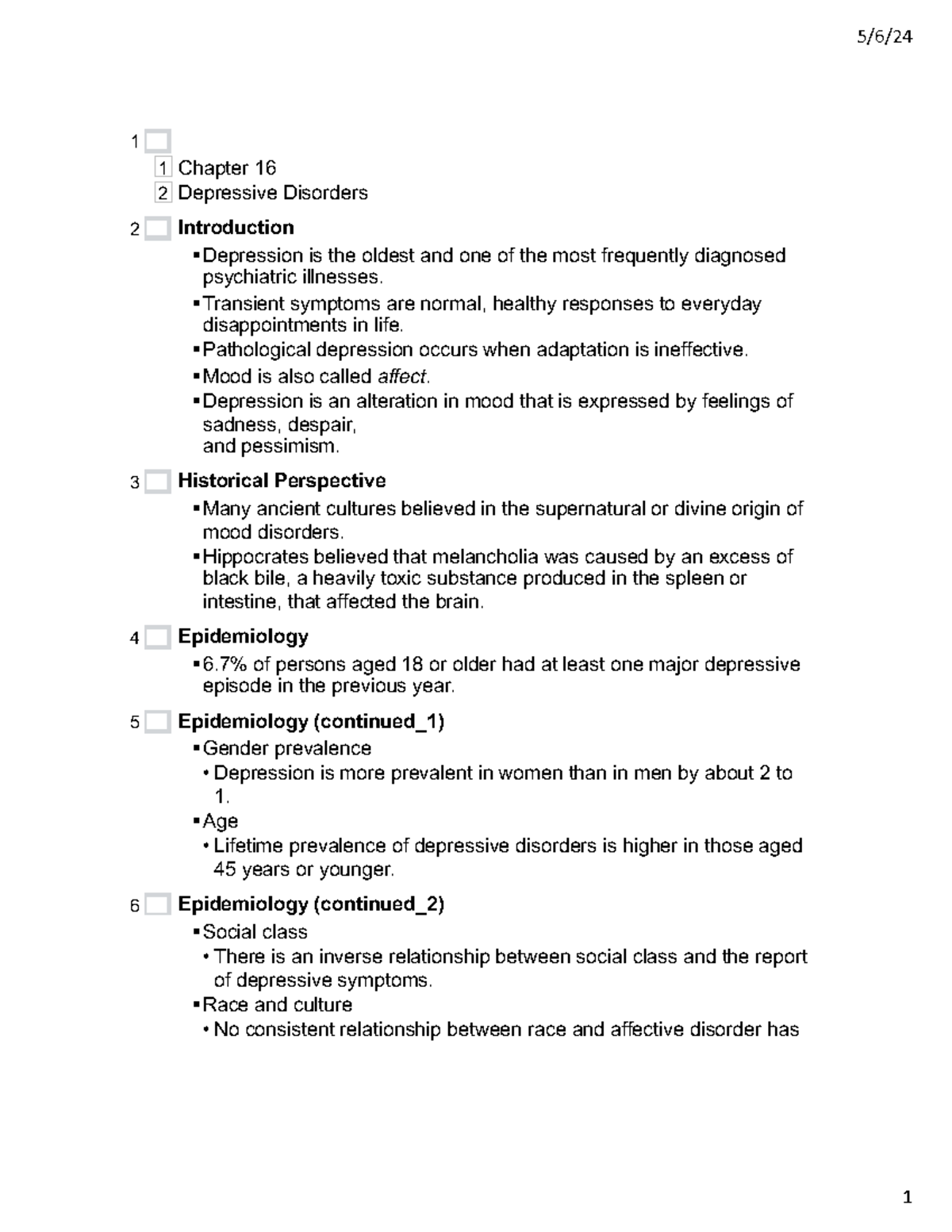 Chapter 16: Comprehensive Study on Depressive Disorders (Psych 101 ...