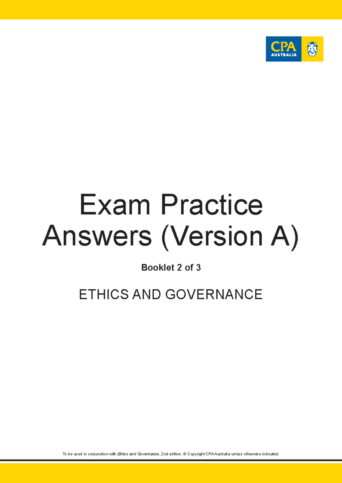 Eg ep answers booklet 2 version a - To be used in conjunction with ...