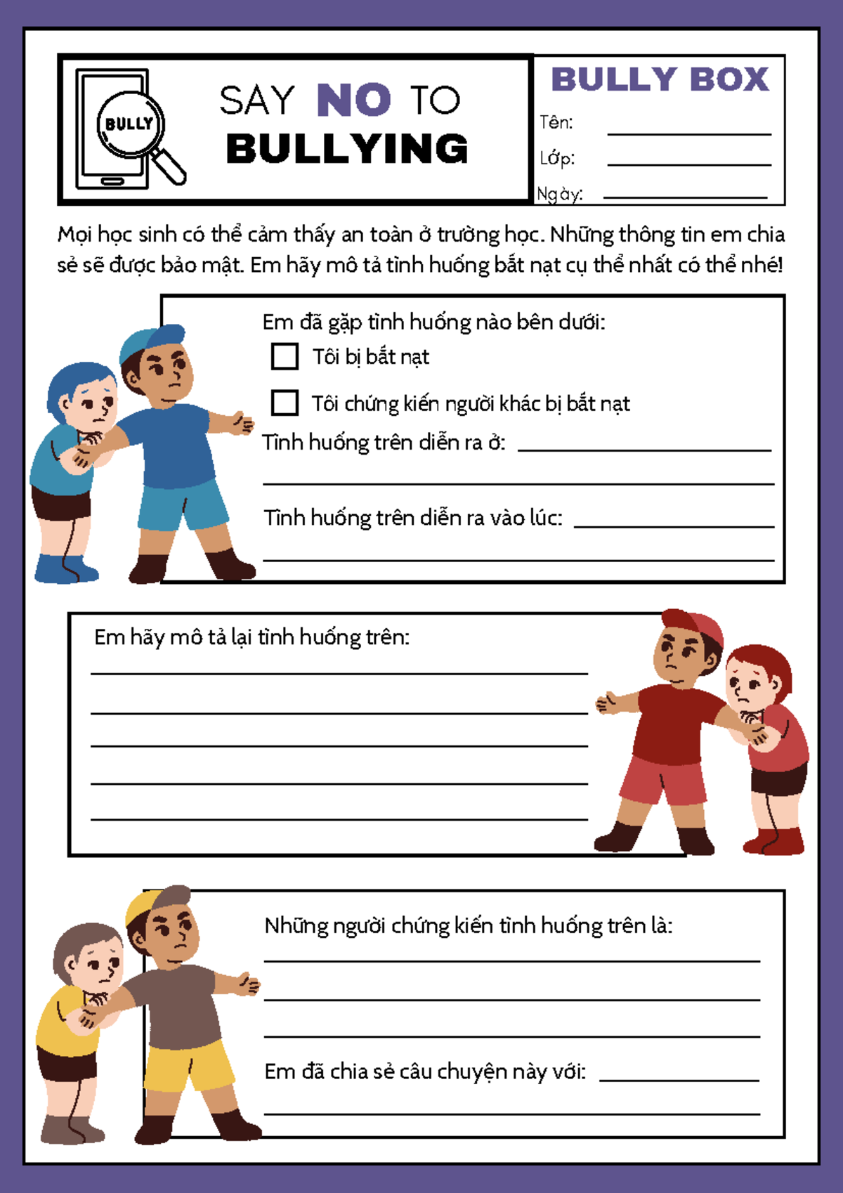 Bully Box - AGF: Ghi Chép về Trải Nghiệm Bắt Nạt tại Trường - Studocu