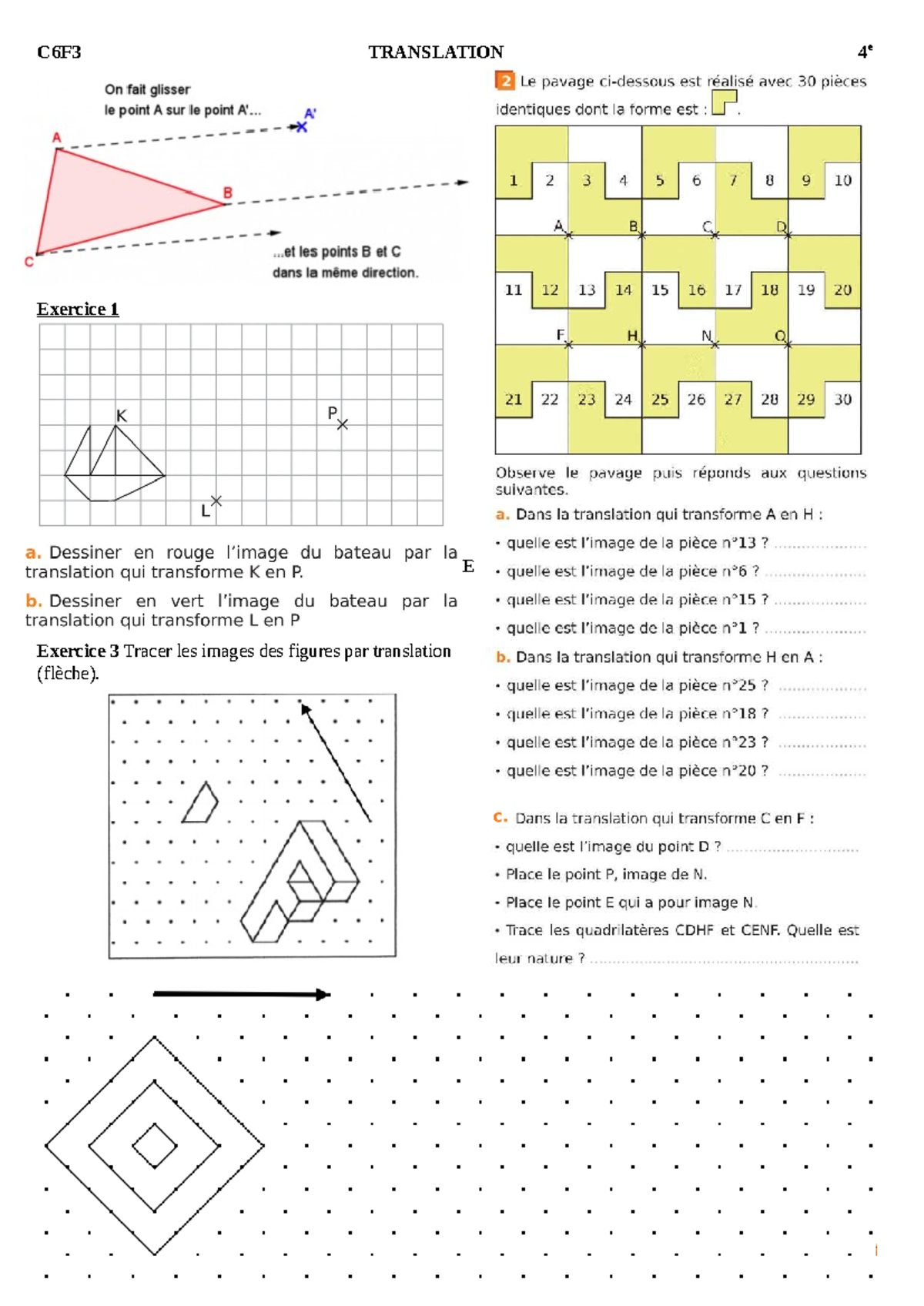 C6F3 translation - Mathématiques générales - C6F3 TRANSLATION 4 e ...