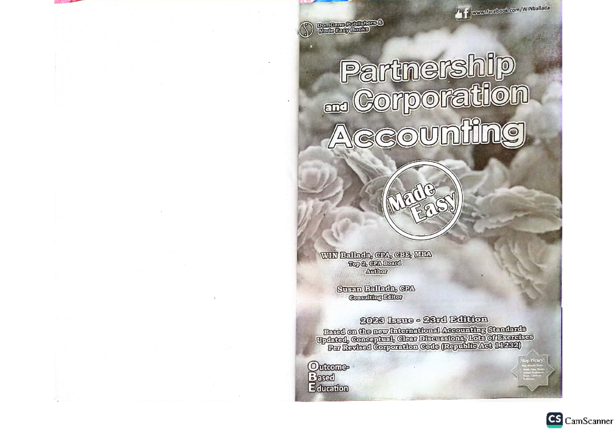 Partnership and Corporation Accounting Made Easy (CS 2023 Edition) - Document Preview