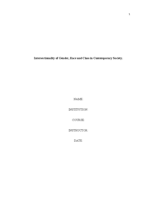 Gender, Race and class intersectionality - Intersectionality of Gender ...