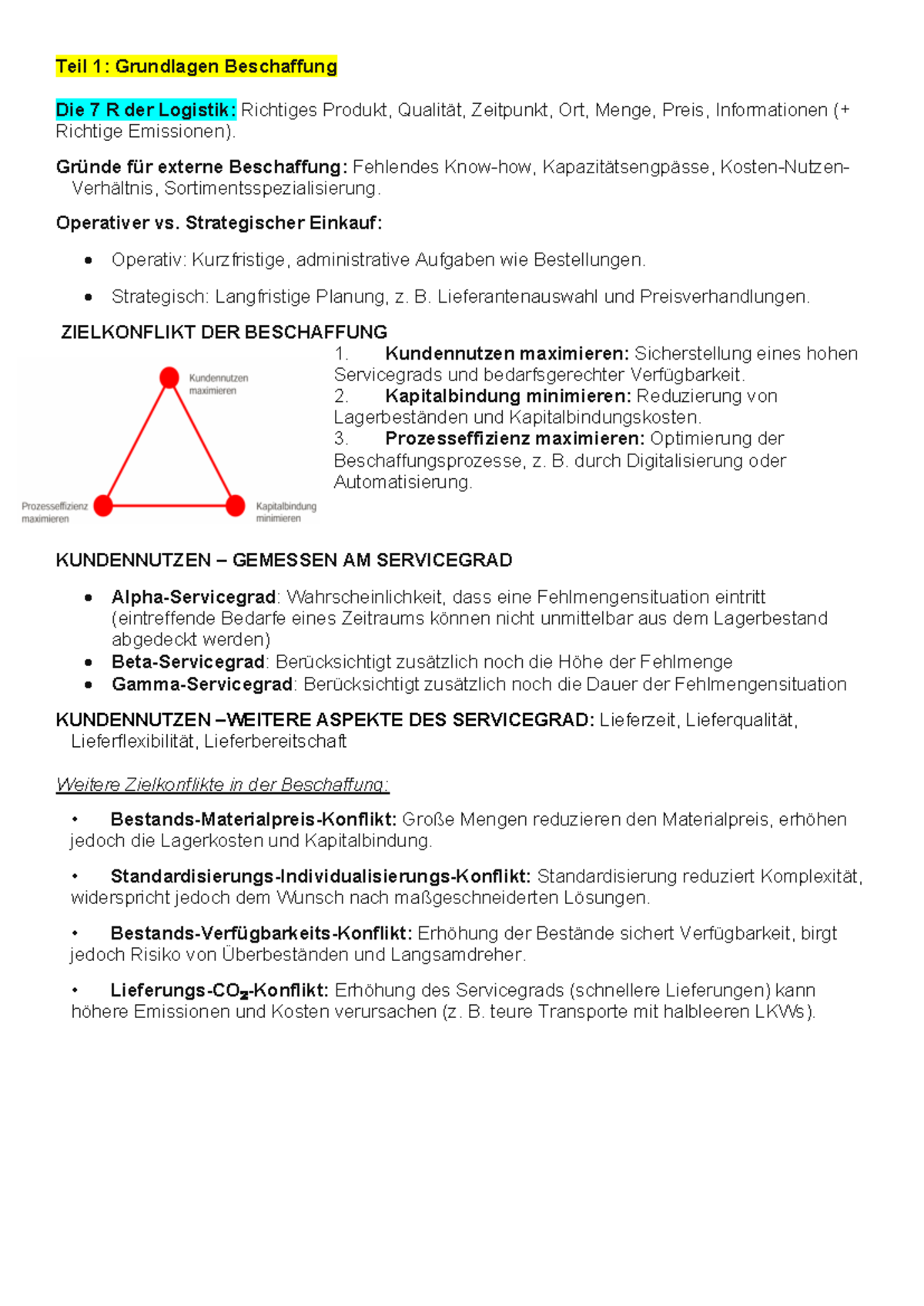 OP 1 - Grundlagen der Beschaffungslogistik: Die 7 R der Logistik und ...
