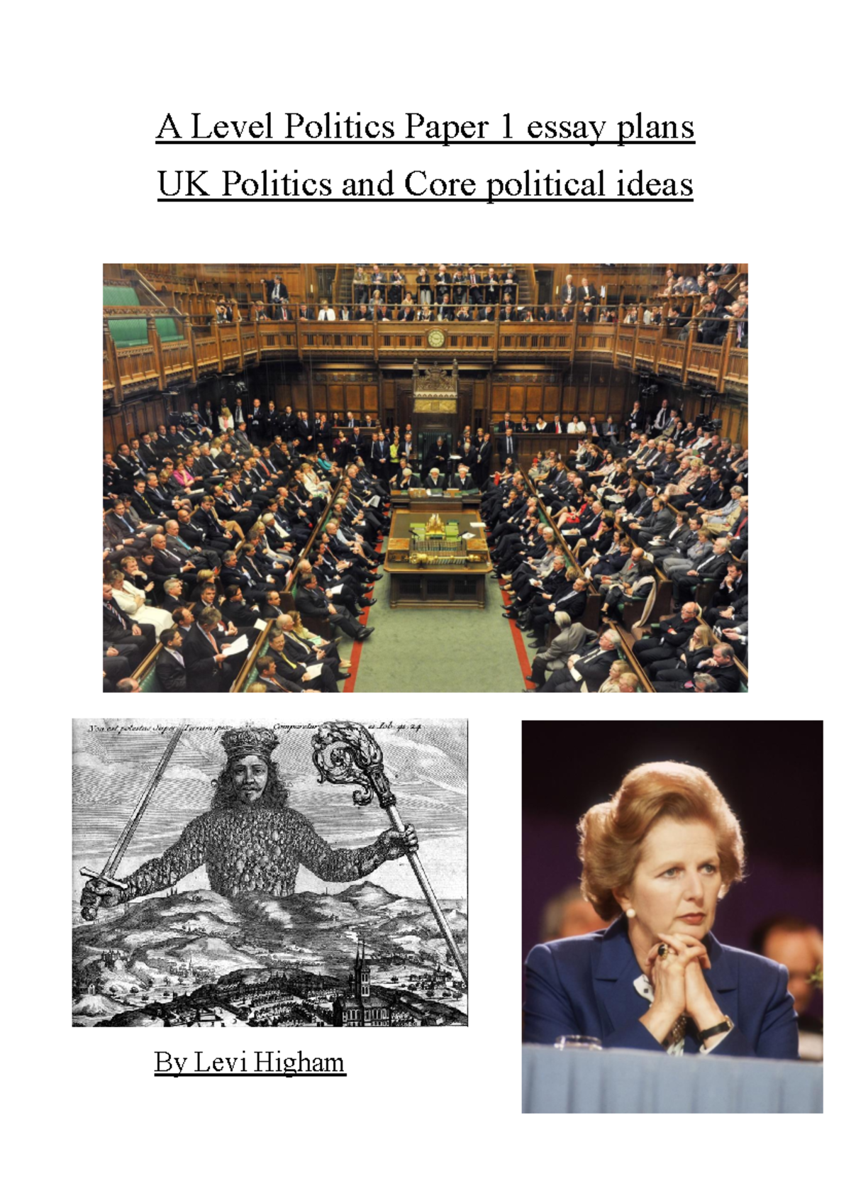 A Level Politics Paper 1 Essay Plans: UK Politics & Core Ideas by Levi ...